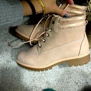Light Pink Combat Boots